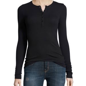 ATM Modal Rib Henley in Black XS